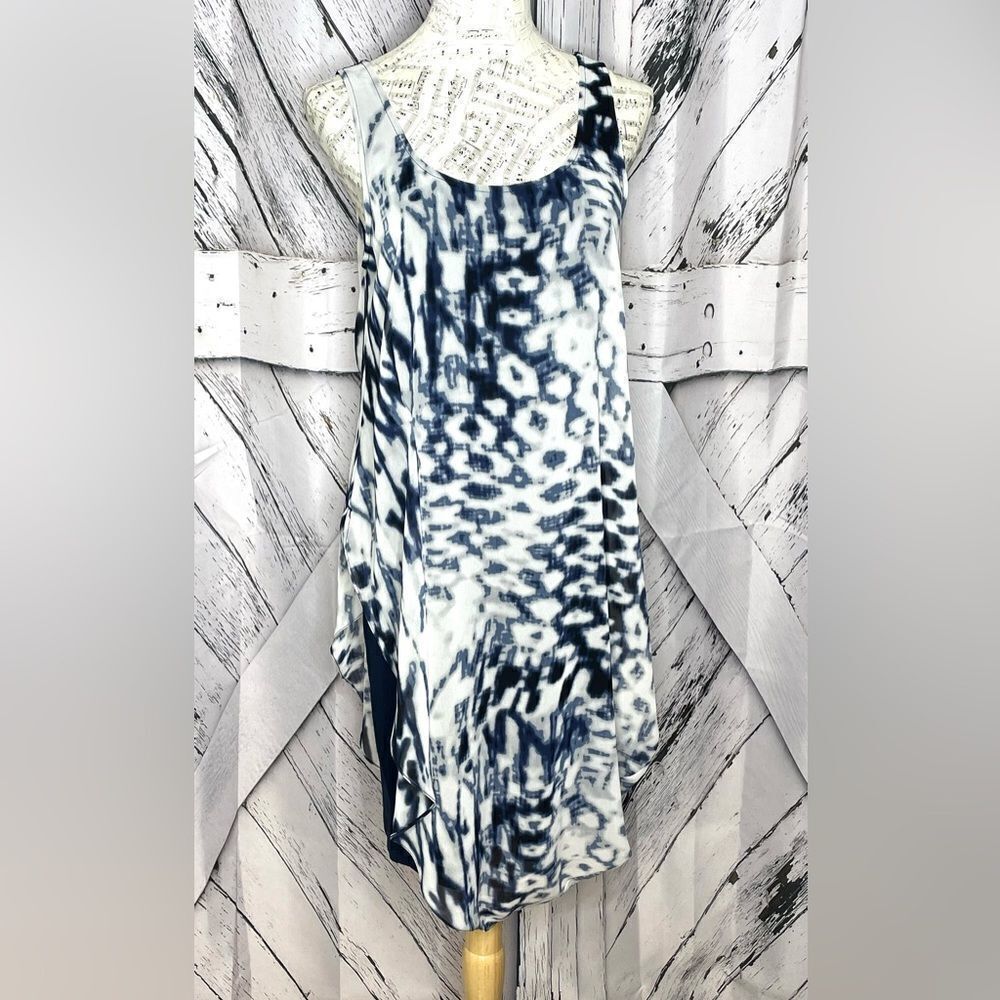 Ronen Chen Layered Dress Tie Dye Navy Pullover 8